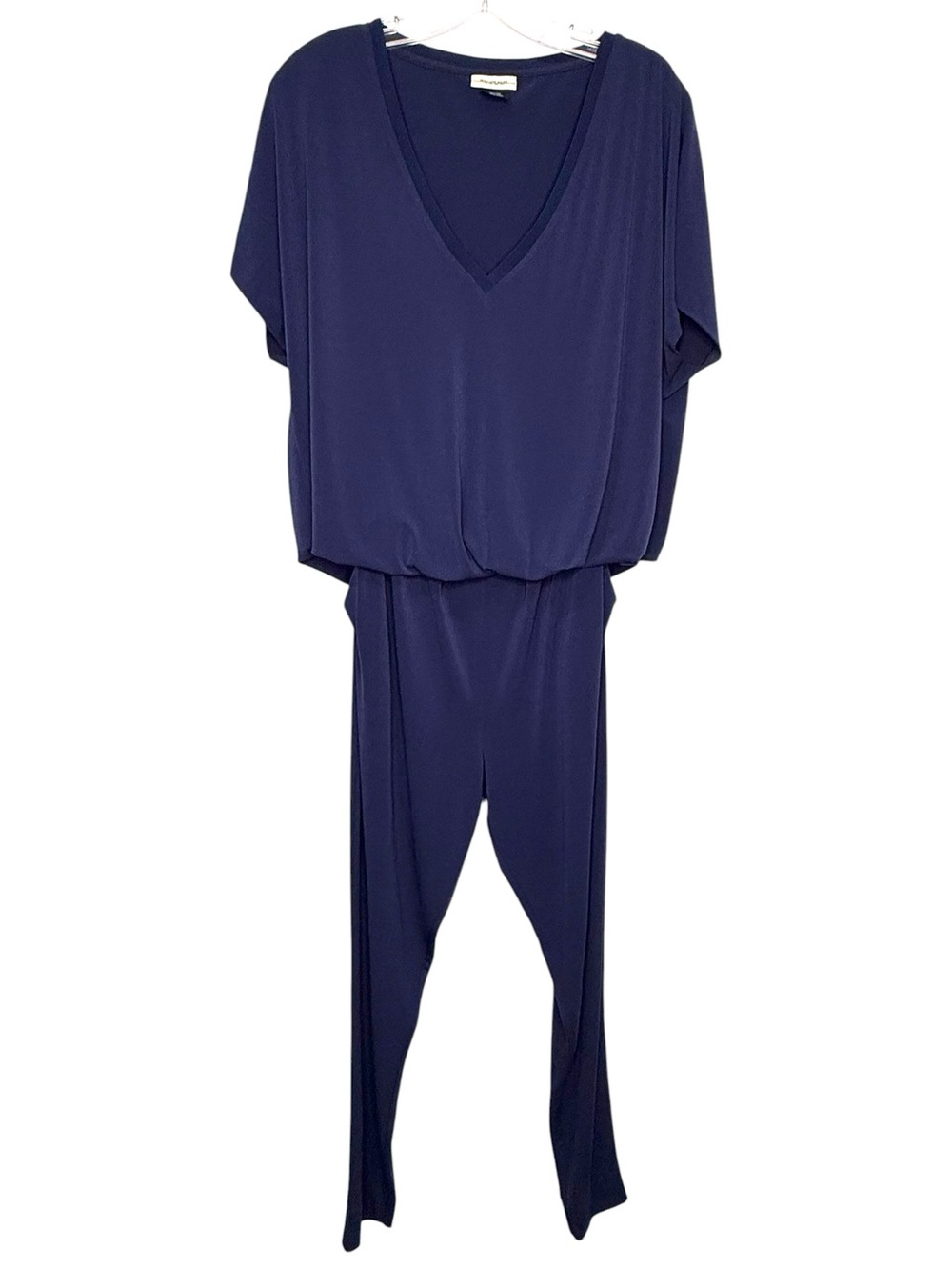 Malene Birger V-Neck Navy Draped Blouson Jumpsuit size Small